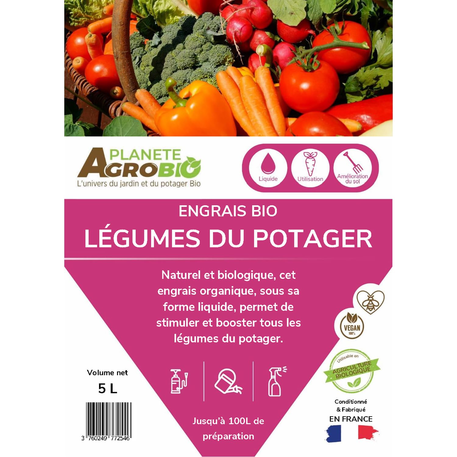 Engrais bio légumes du potager (5 Litres)