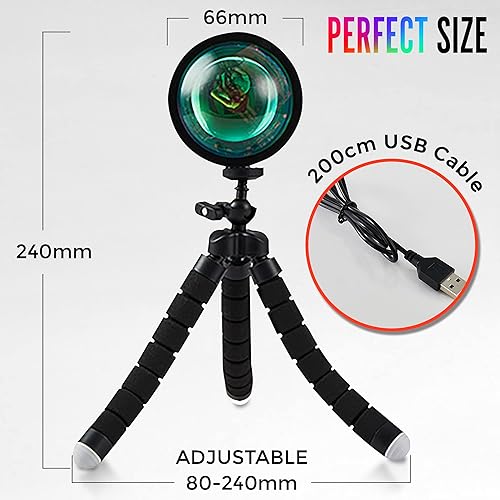 Miniatura 8 de Lámpara de puesta de sol moderna con proyector LED de 16 colores, lente de cristal de 1.969 in, lente de proyección más brillante de 9 W. Lámpara de