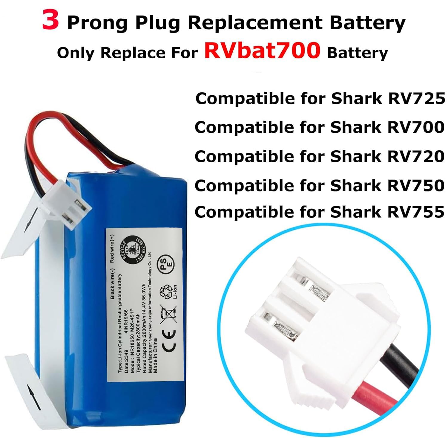 Batteria Ricambio Per Robot Aspirapolvere - Compatibile Con Eufy RoboVac 11/15/25 E Ecovacs Deebot N79