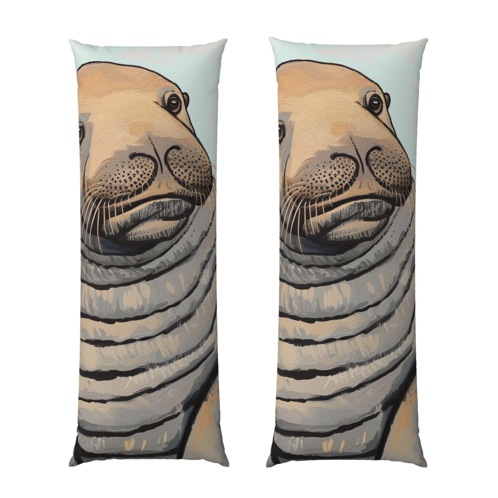 Body Pillow Cover 20x54 Inch, Walrus art Print Long Lumbar Pillow Case with Zipper Long Body Pillowcase Decorative for Bed Sofa Bedroom