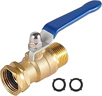 BILAL Heavy Duty Brass Garden Hose Shut Off Valve 3/4" GHT - Long Handle High Flow Leak-Proof Connector with Rubber Washers (1 Pack)