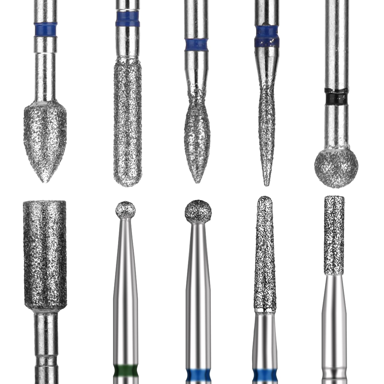 10 Stück Nagelfräser Bit Set, Diamant Nagelfräser Bits Cuticle Fräser Bit Nagelfräser Aufsätze Elektrische Nagelfeile Nagelhaut Reinigungs Nagelbohrer Gelpolitur Maniküre Werkzeug(Stil 2)