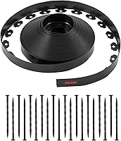 VEVOR 100FT x 1.5in Flexible Plastic Landscape Edging with 120 Spikes - No Dig Garden Border for Flower Beds, Lawns, Pathways, UV-Resistant