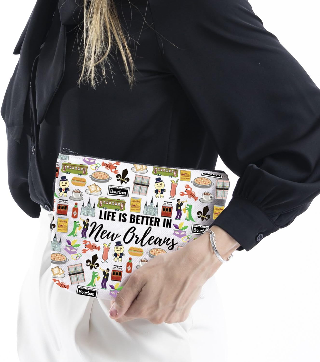 WCGXKO New Orleans Gift Life Is Better In New Orleans Makeup Bag New Orleans Souvenirs Travel Gift (In New Orleans) - Image 4