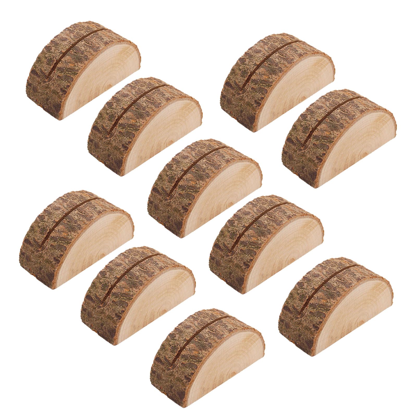 Nucelit 20Pcs Wood Table Number Holders Stands for Wedding, Wood Name Cards Holders Memos Note Photo Food Label Card Holder