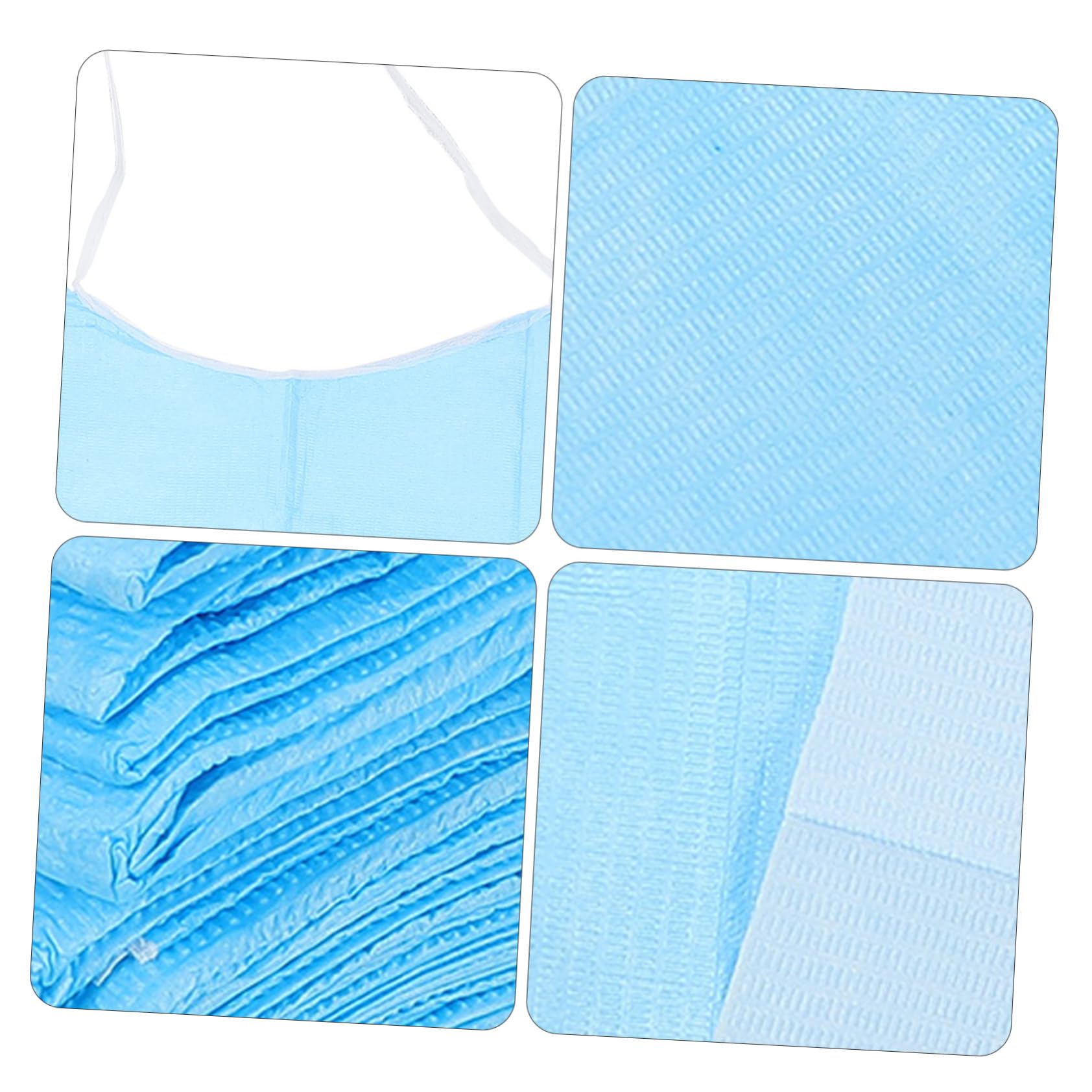 FOMIYES Asciugamano saliva usa e getta bavaglini protezione per indumenti riutilizzabile camice adulto grembiuli di saliva per anziani squisiti grembiuli per anziani pvc Blue