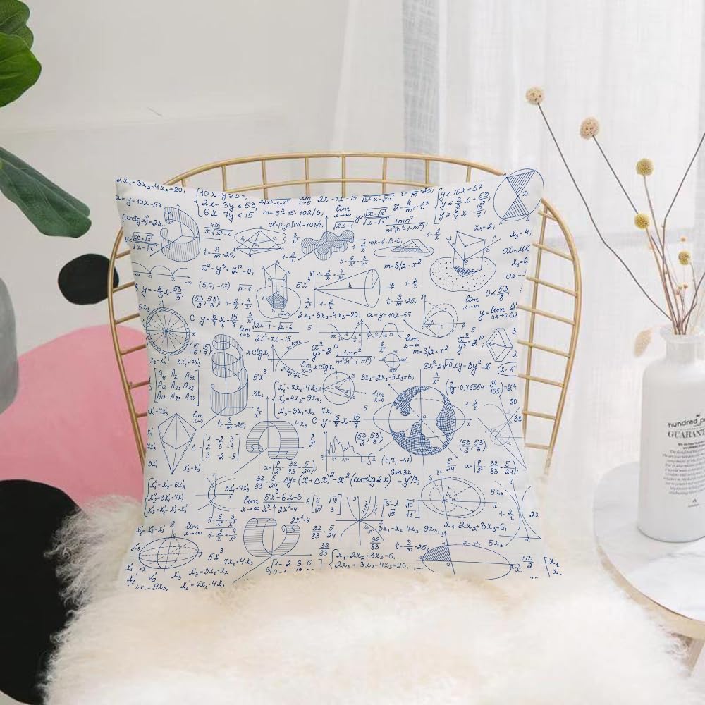 HYOSXW Cushion Cover,Throw Pillow Case Home Decorative for Living Room Bedroom Sofa Chair 16X16 Inch,Math education with figures handwritten formulas tasks plots and calculations.,Pillowcase 40X40cm