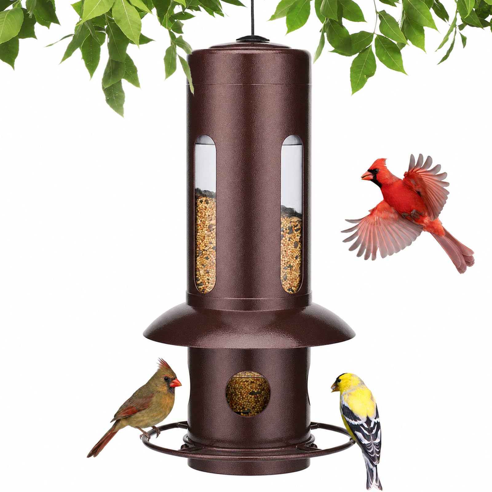 Kingsyard Squirrel Proof Hanging Bird Feeder for Outdoors