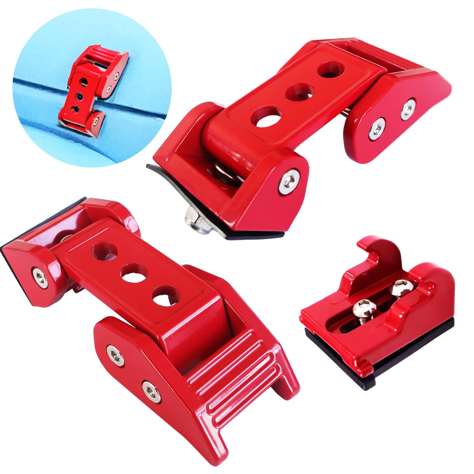 Unifizz Kit de bloqueo de capó de 2 puertas y 4 puertas de acero inoxidable para Jeep for Wrangler JK JKU 2007-2018 y para Jeep Wrangler 2018-2022 JLJLU Gladiator (rojo)