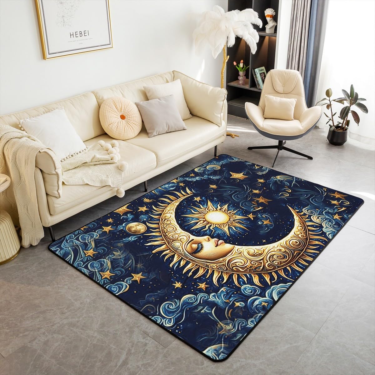 Tapis enfants nuage et univers trippy pour décorer la chambre des filles et des garçons