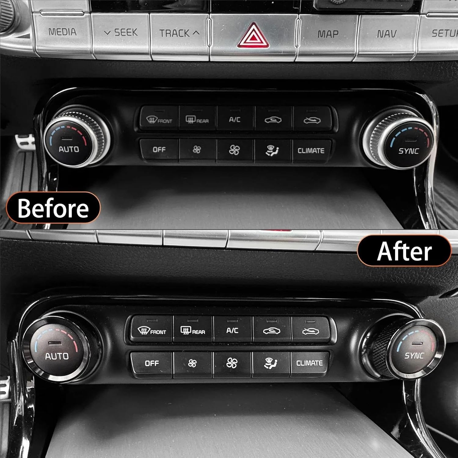 for Kia for Stinger 2018-2023 Air Conditioning Knob Cover Control Switch Trim Ring Air Conditioning Knob