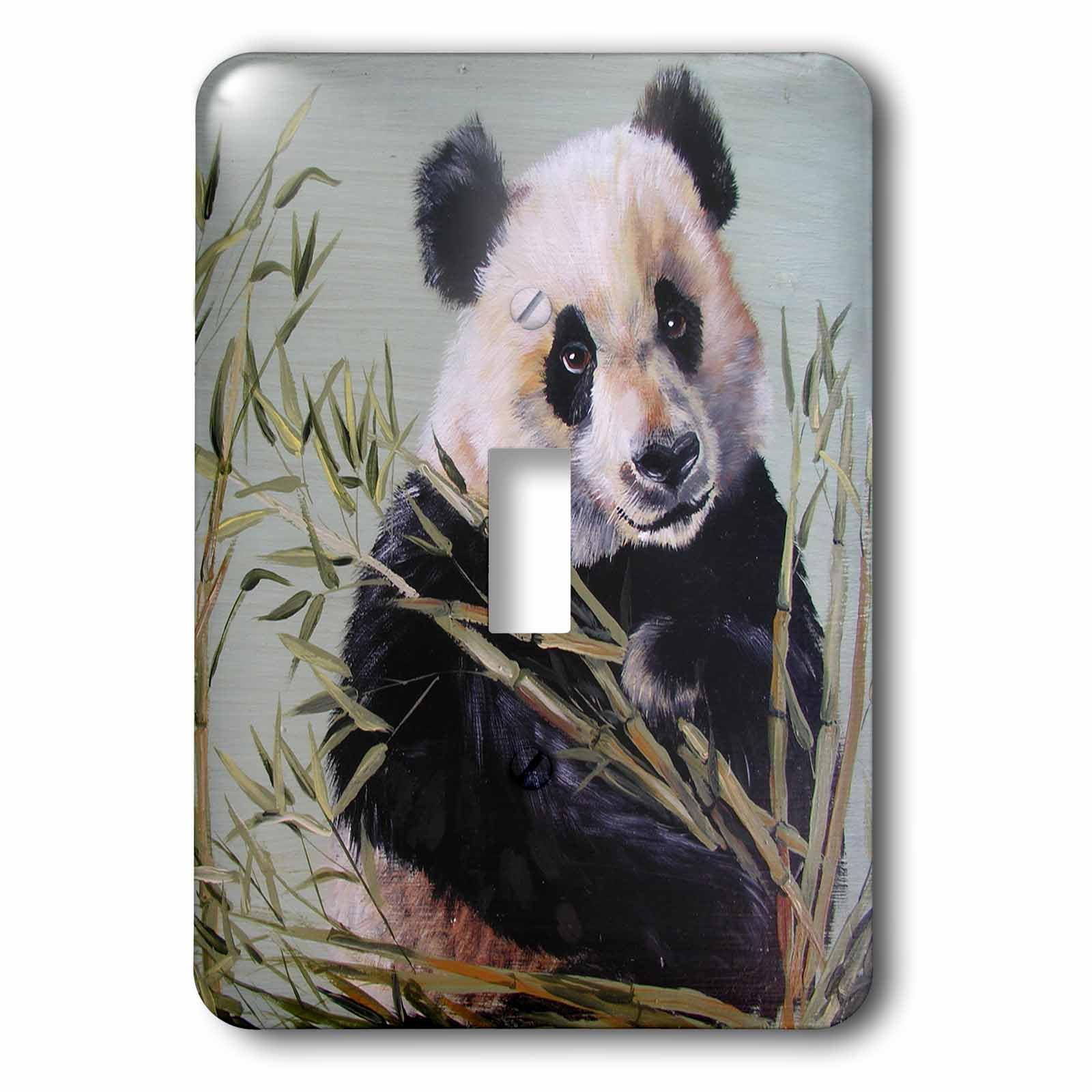 Interrupteur à baïonnette panda 3dRose plaque murale lavable