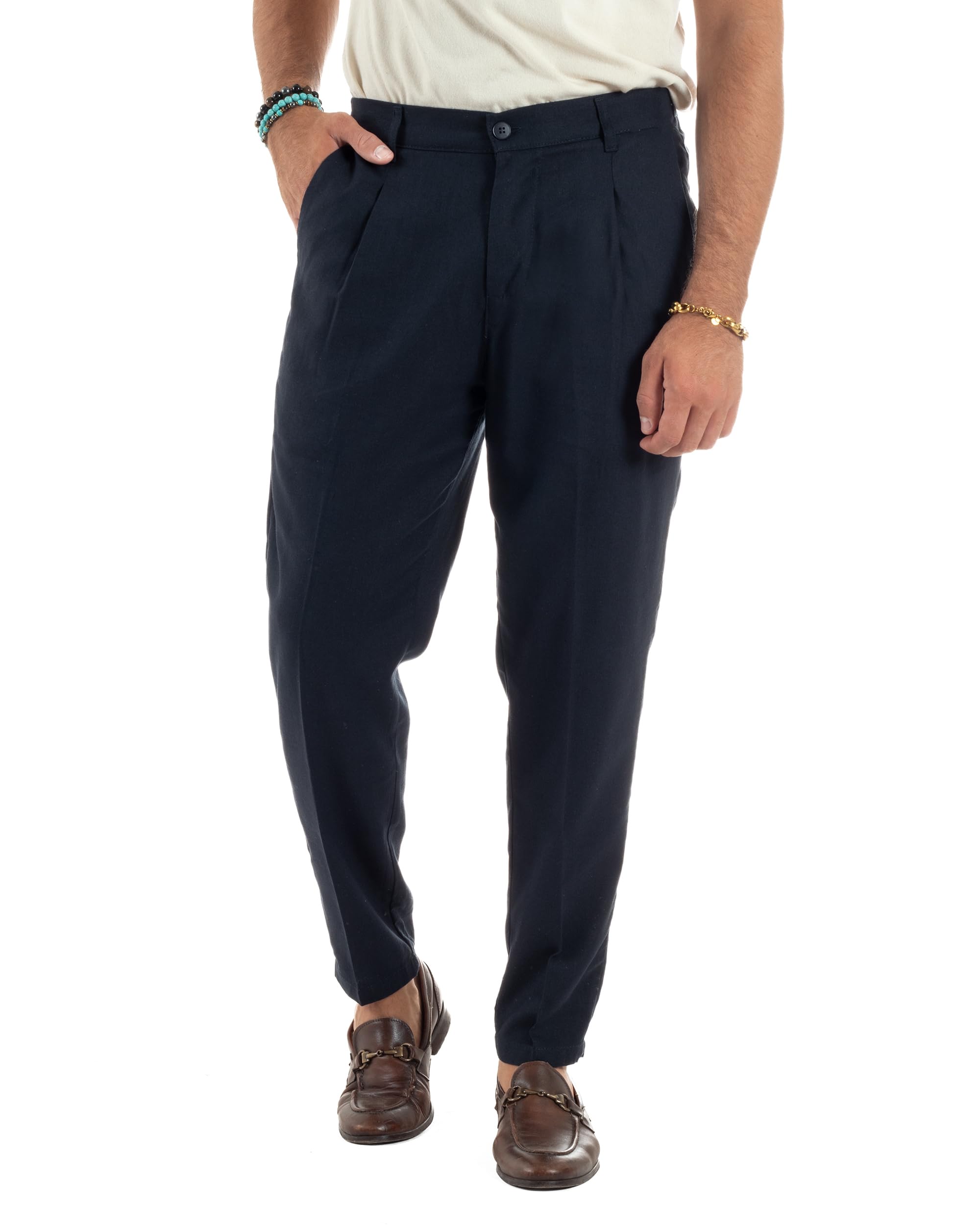 Abito Uomo Lino Elegante Sartoriale Giacca Doppiopetto Pantalone Classico Tinta Unita Vari Colori