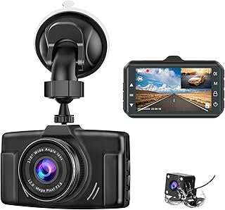 Dash Cam for Cars Front and Rear CHORTAU Dual Dash Cam 3 inch Dashcam Full HD 170° Wide Angle Backup Camera with Night Vision WDR G-Sensor Parking Monitor Loop Recording Motion Detection