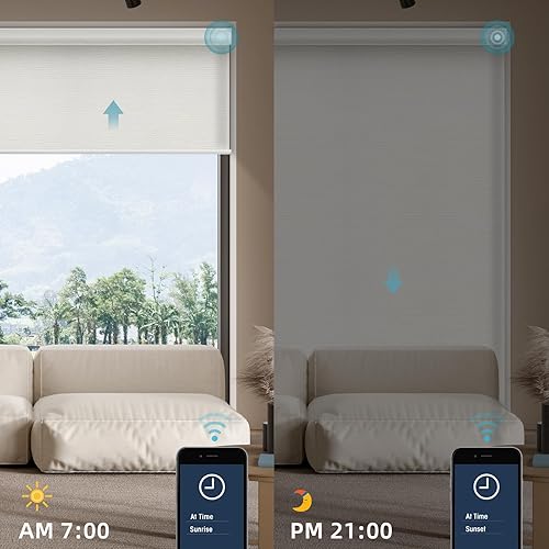 Miniatura 7 de SmartWings Persianas enrollables inteligentes motorizadas con filtro de luz, persianas eléctricas con control remoto para Windows compatibles con