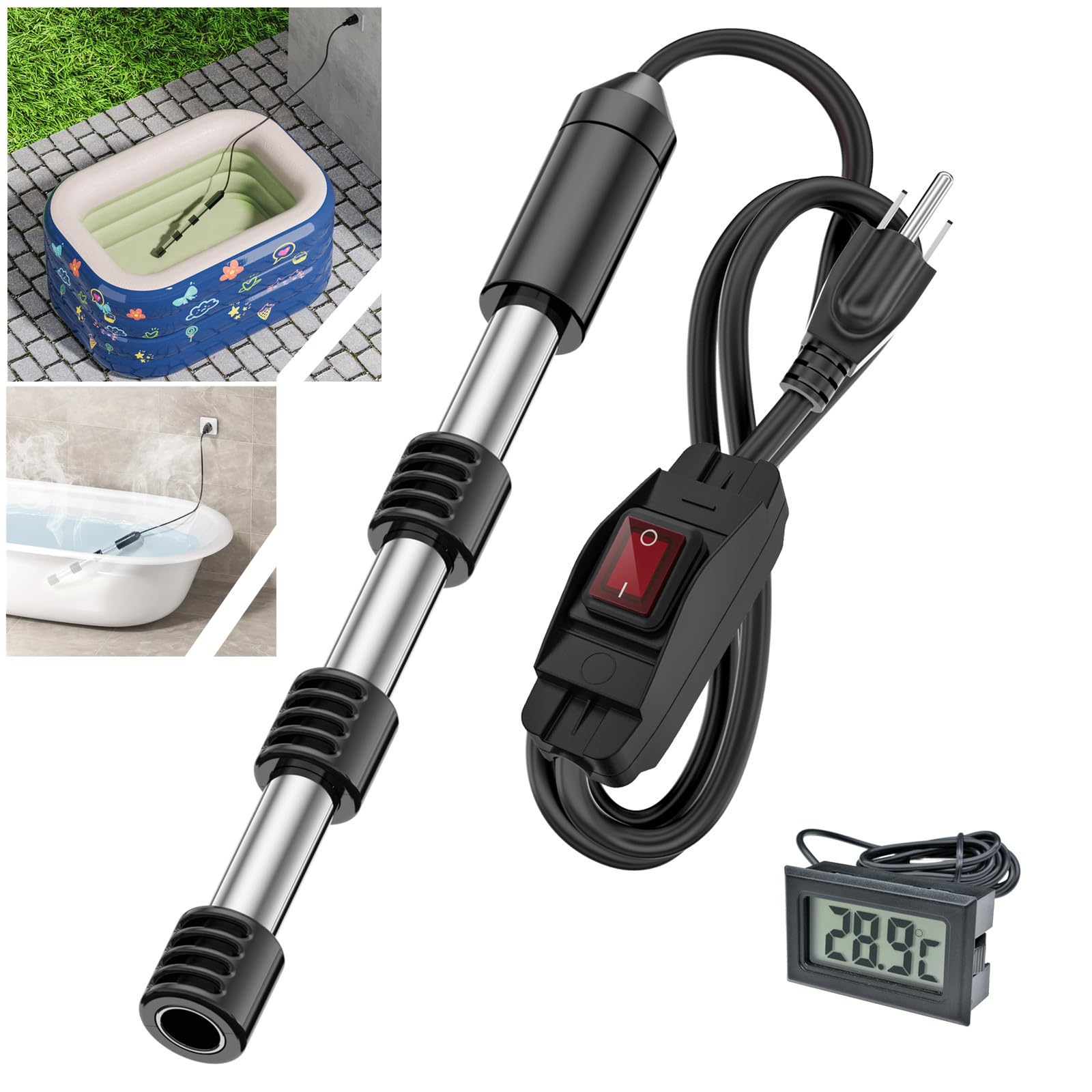 Submersible Water Heater Bucket Heater, 1000 W 1500 W Immersion