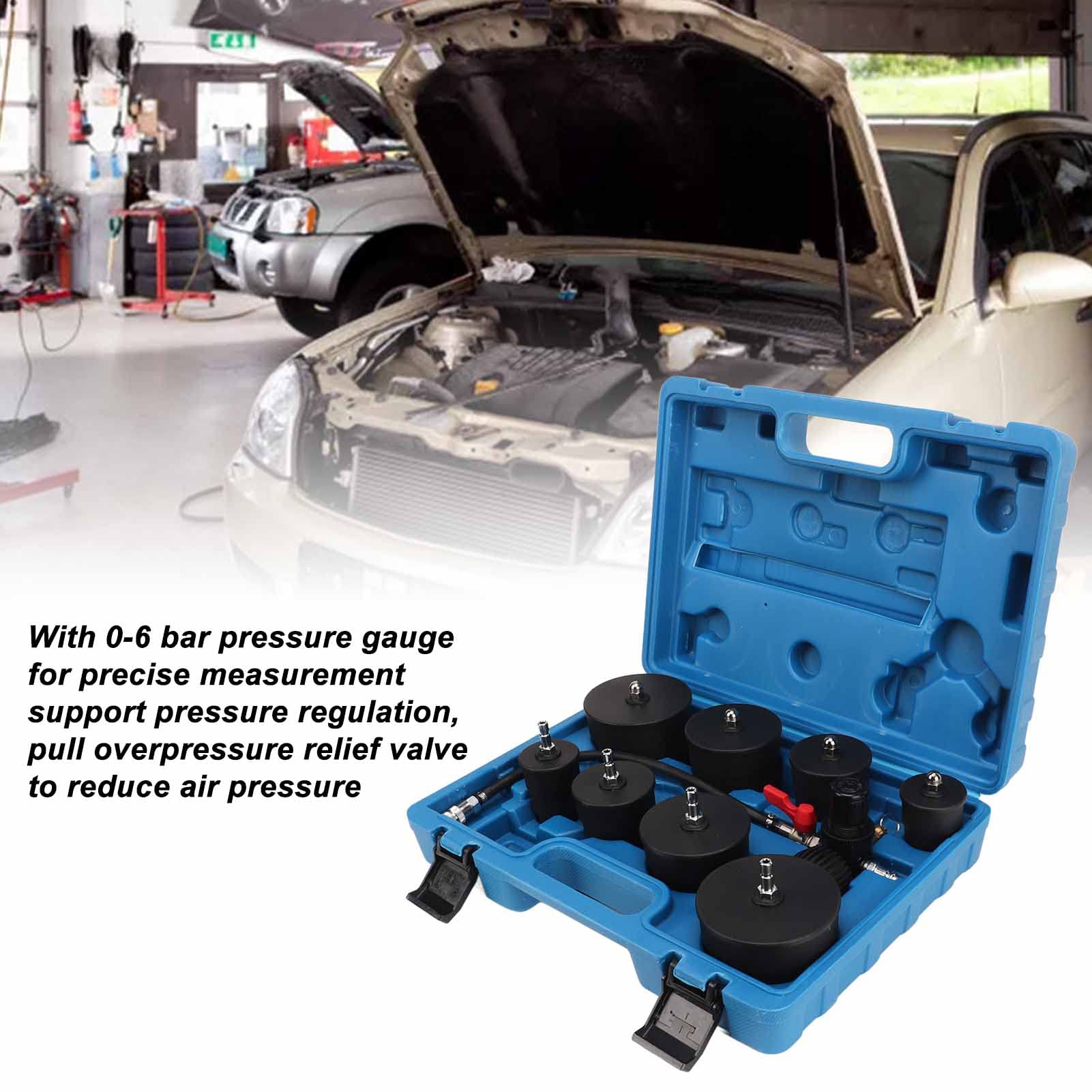 Kit Test Turbocompressore 9 Pezzi con Manometro per Rilevamento Perdite Aria Auto Veicoli Diagnosi Guasti Efficiente