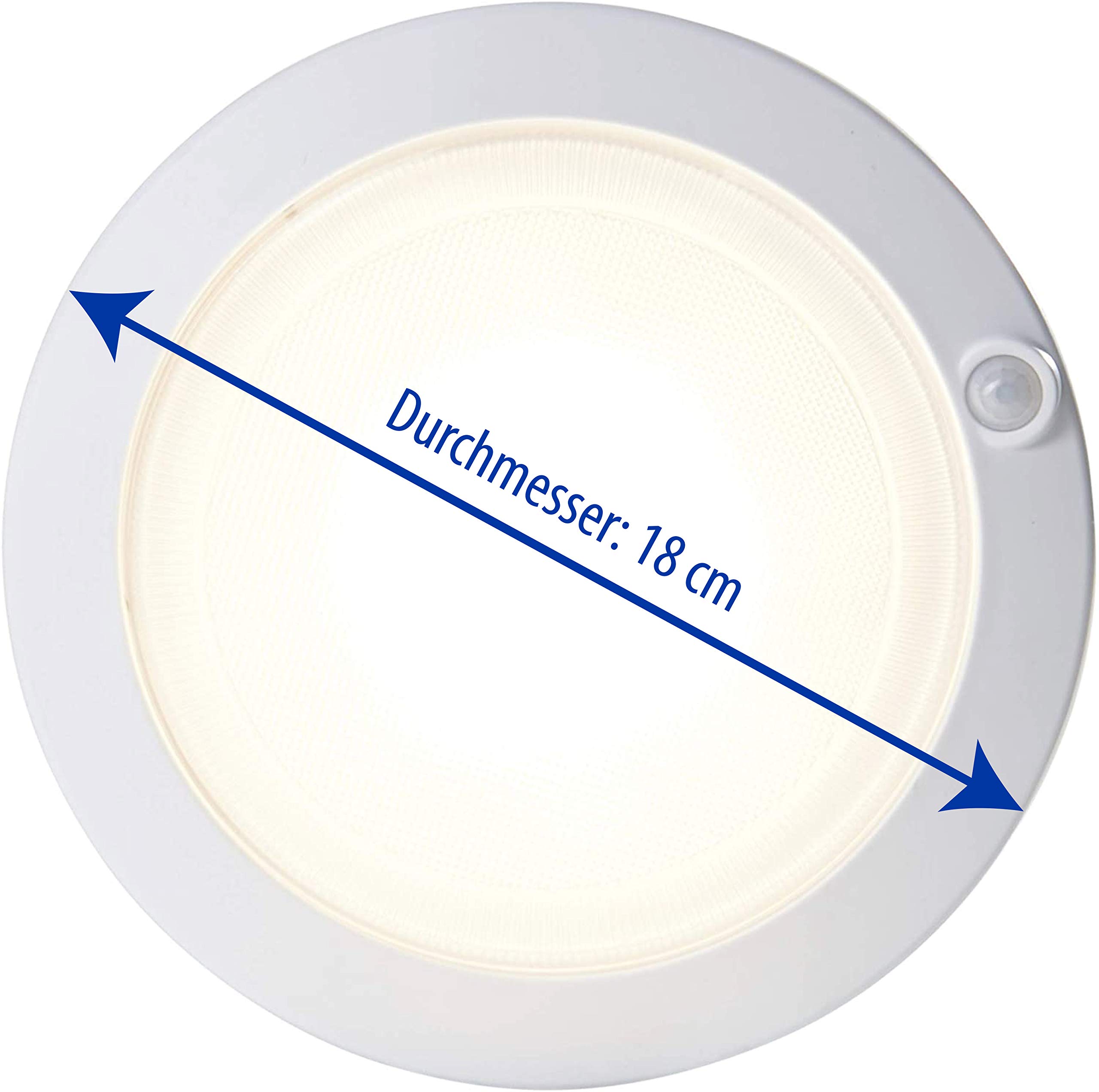 Northpoint Plafonnier LED à Capteur - Rond - 18 Cm - USB - Avec Détecteur De Mouvement - Capteur Crépusculaire - Minuterie 30 Secondes - Matériel De