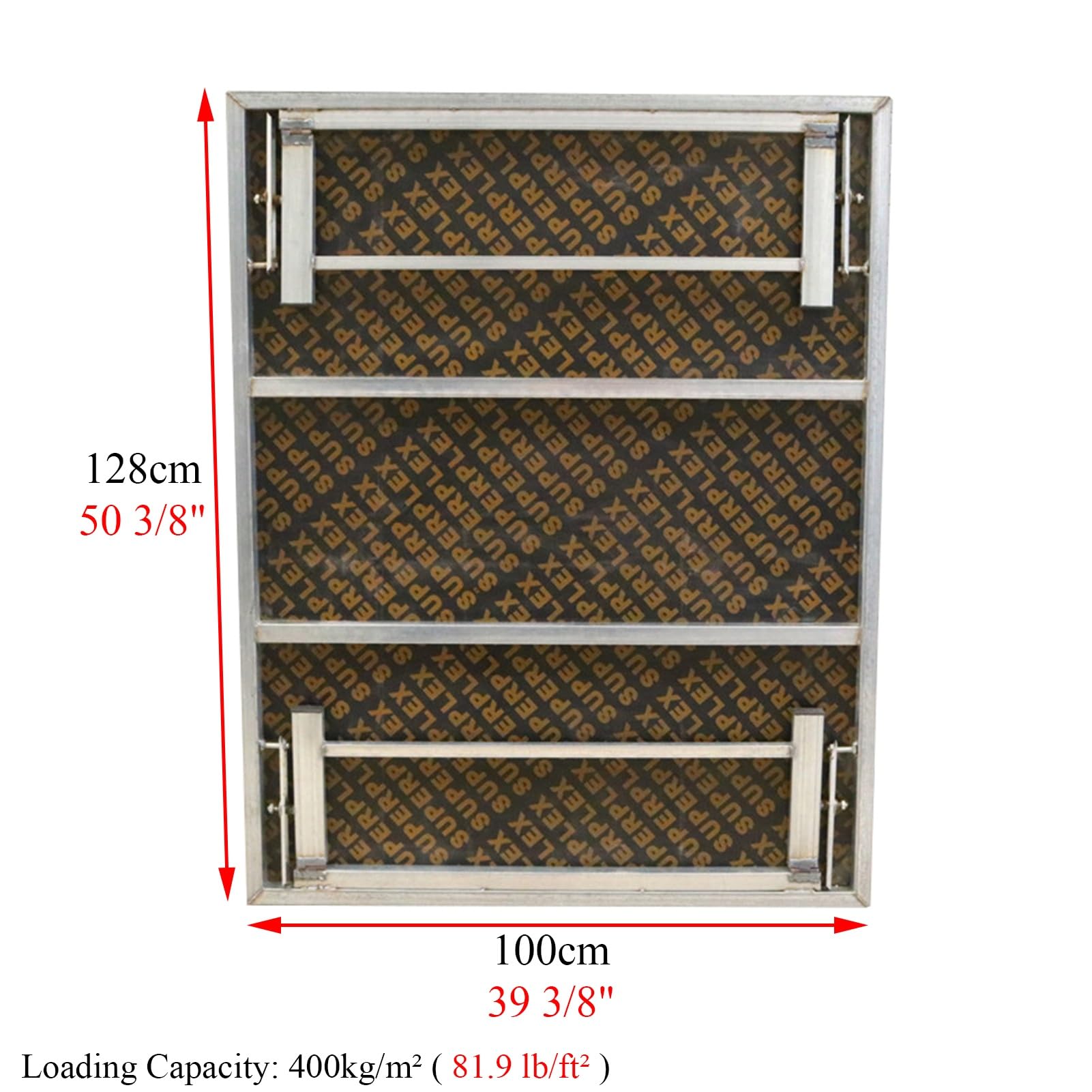Estrade Plateforme de Scène Pliable et Portable avec Pieds Antidérapants, Scène Modulaire à Hauteur Réglable, Support en Fer Galvanisé + Panneau Composite(H30cm/11 3/4",100x128CM(39 3/8X50 3/8"))