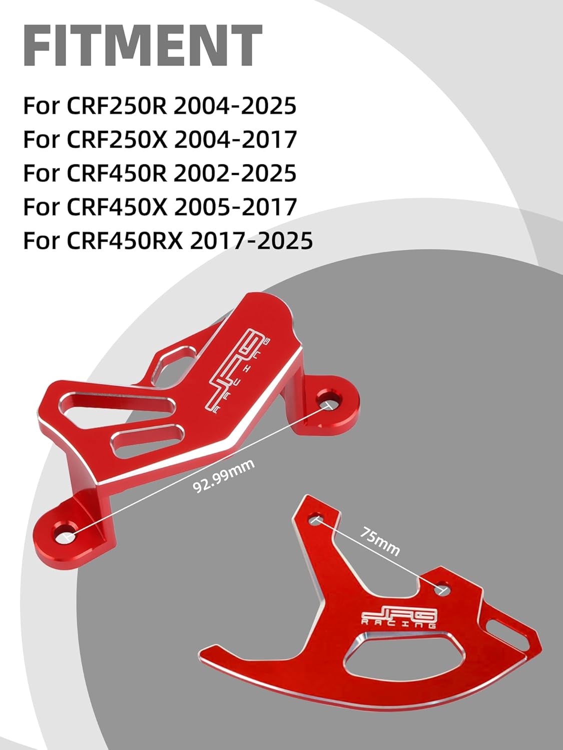 JFG RACING Dirt Bike Brake Disc Caliper Guard CNC for CRF250R 04-25/CRF250X 04-17/CRF450R 02-25/CRF450X 05-17/CRF450RX 17-25