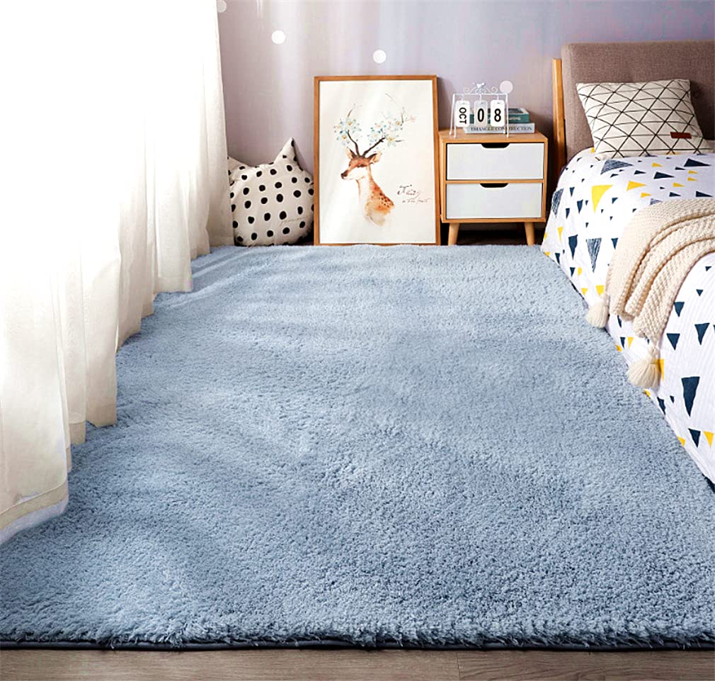 linyingdian Alfombras de Moderna para Salon de Estar de Pila Gruesa No se desprenden y Alfombra de Dormitorio; Alfombra de Cordero de Cachemira Artificial，Alfombra mullida。 (Gris, 80x120cm)