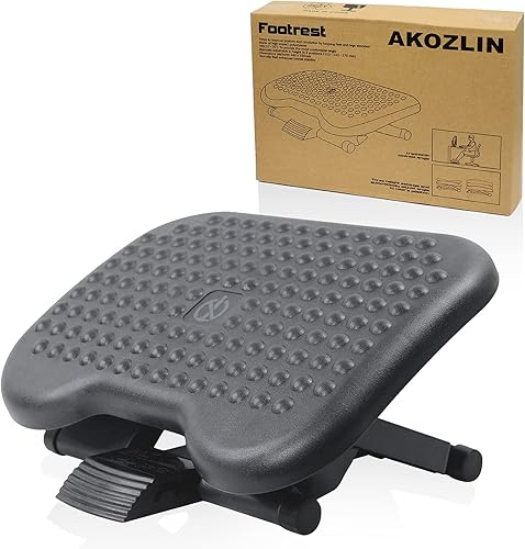 Miniatura 7 de Reposapiés para debajo del escritorio, altura ajustable, cómodo reposapiés con ajuste de ángulo de 30 grados para comodidad en el hogar, alivio de