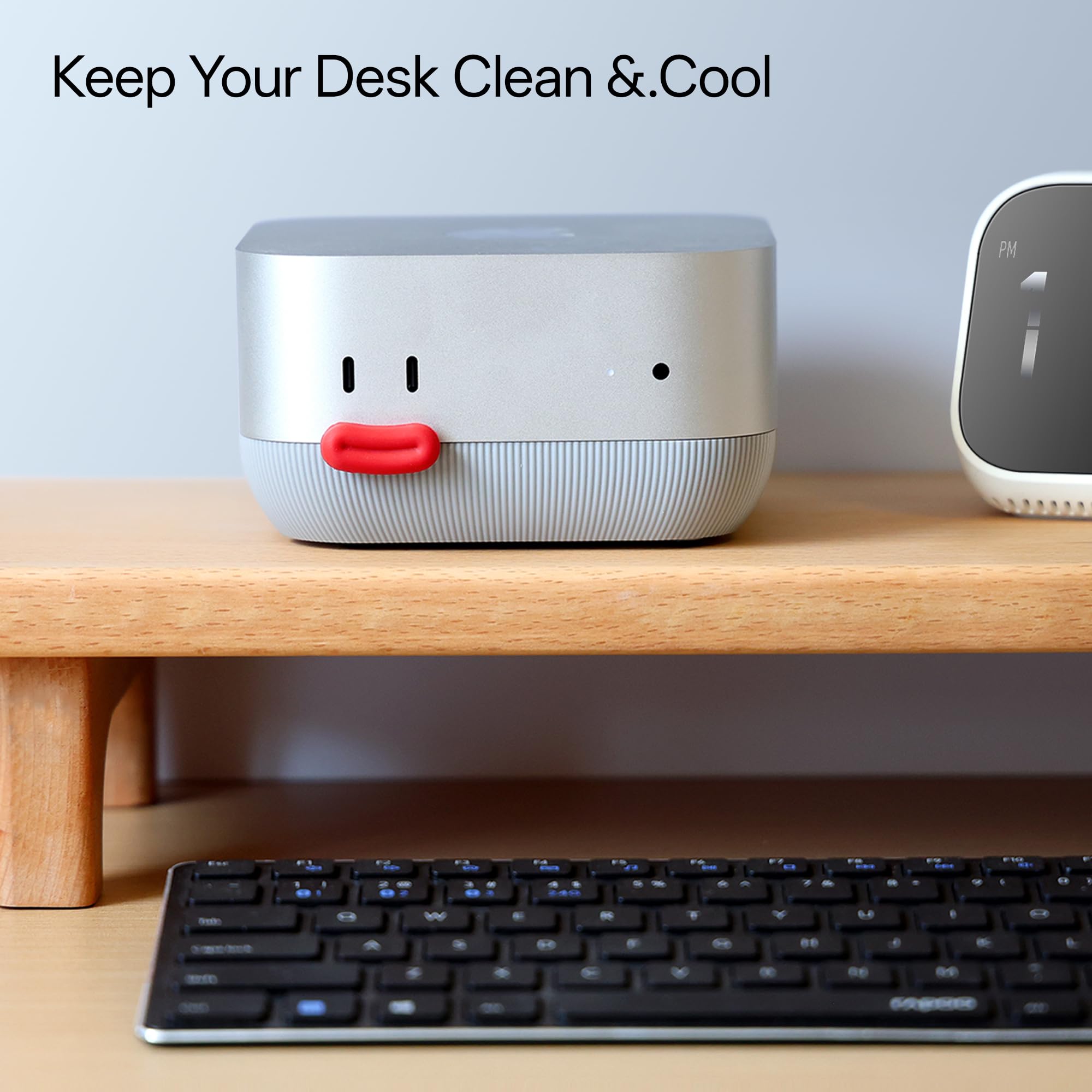 Lonelyfox Supporto per Mac mini M4 e M4 Pro, innovativo accesso frontale per pulsante di accensione, base in silicone anti-polvere, supporto da tavolo antiscivolo, tappi per pulsanti sostituibili