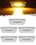 Partsam 5pcs 9 LED Cab Light Truck Trailer Cab Marker Clear Lens Top Roof Running Reflective Lights Assembly Compatible with Peterbilt 579 & Heavy Trucks T680, T770, T880 Cab Lights
