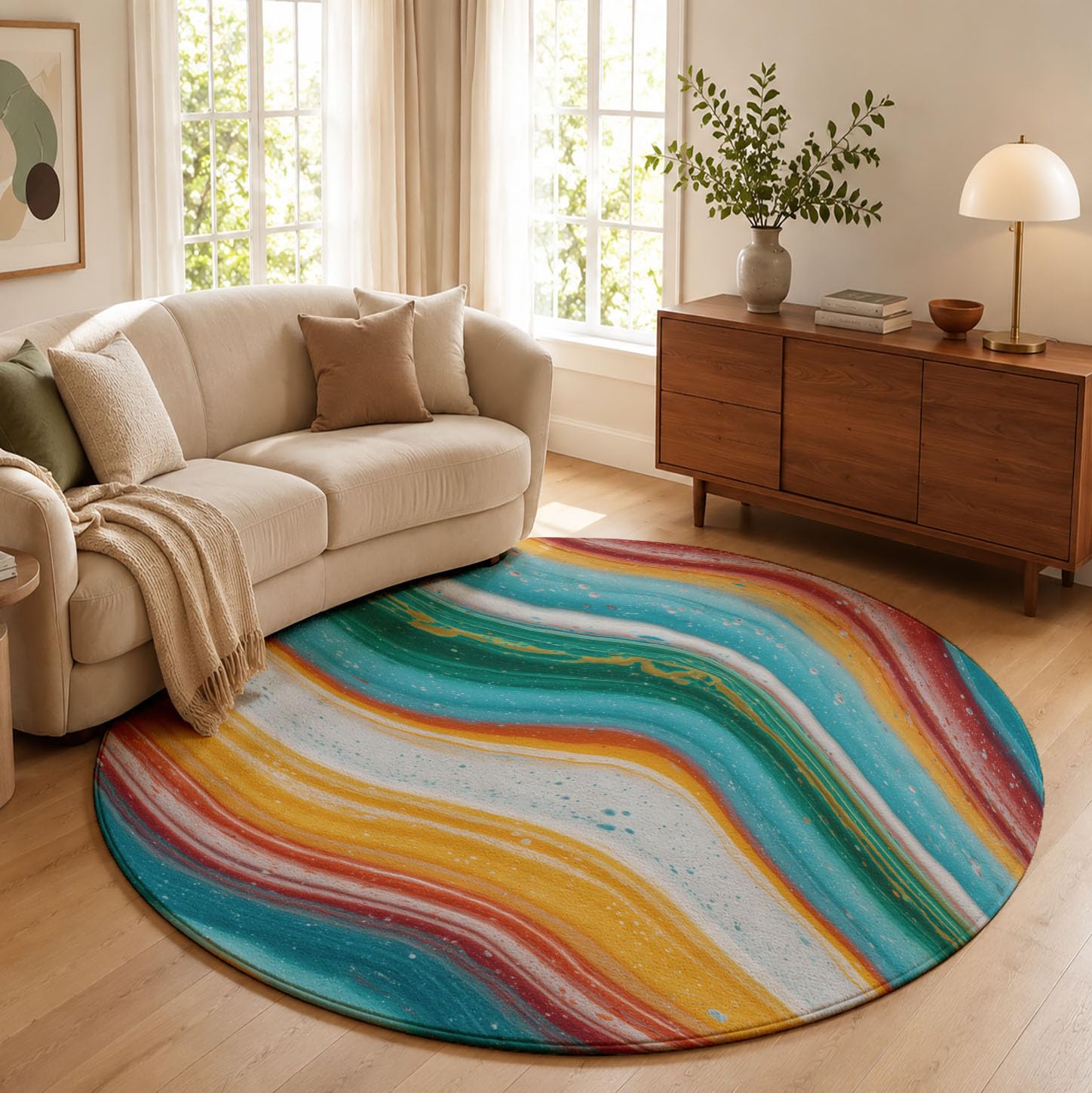 Tapis Rond Art Fluide 180cm