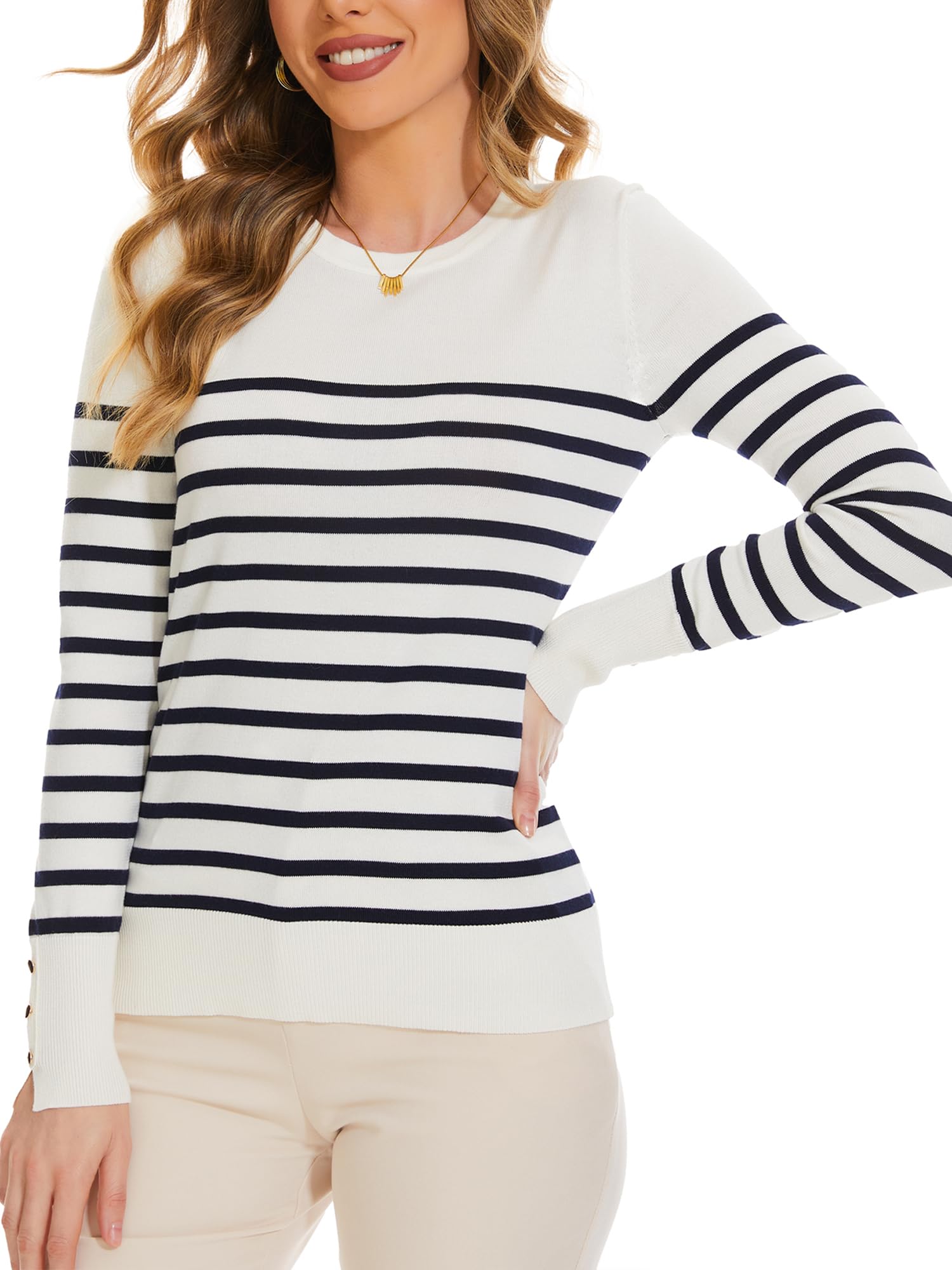 Spicy Sandia Women's Long Sleeve Crewneck Sweaters Dressy Casual