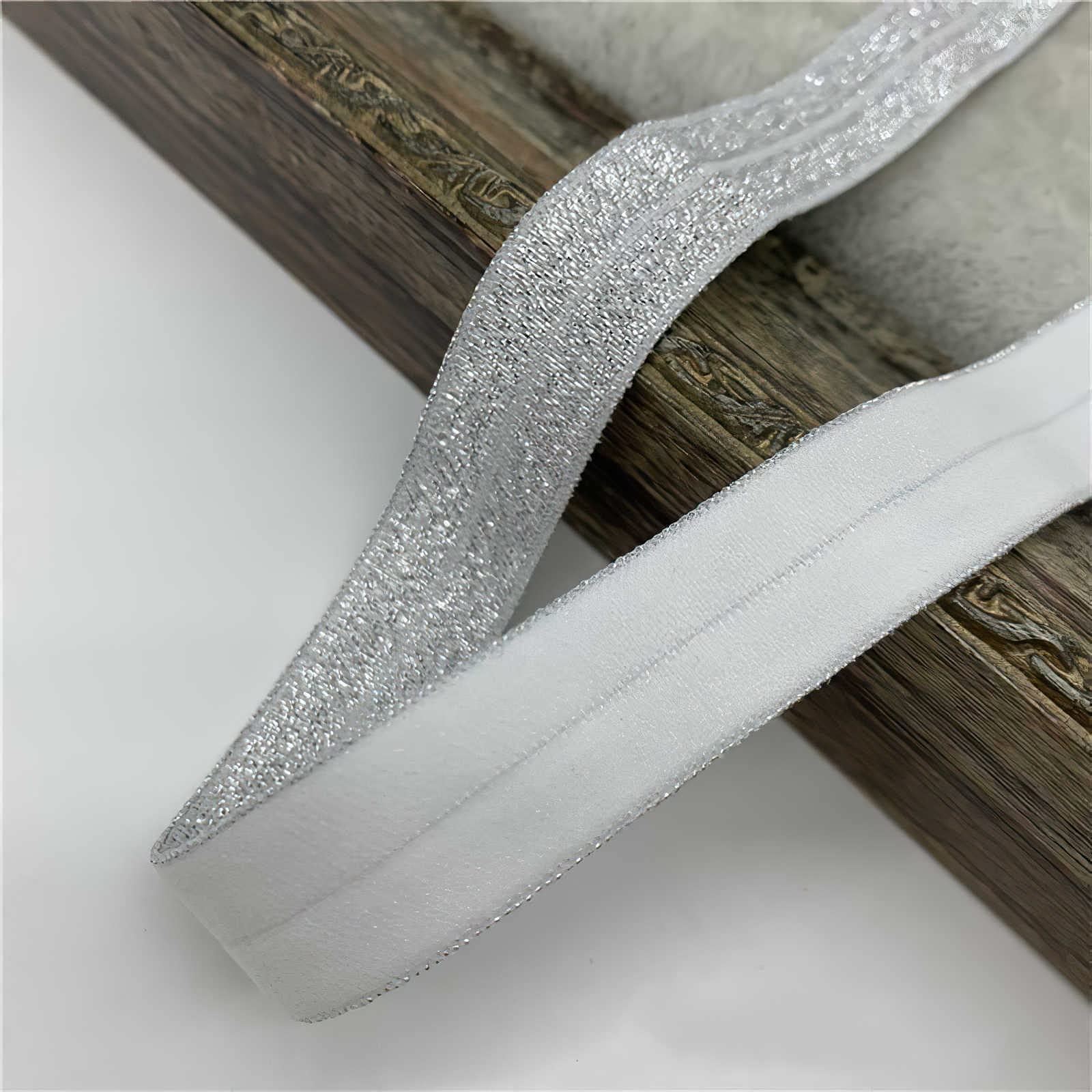 GMMDXD 10~25mm 5yards Grey Elastic Ribbon Fold Over Spandex