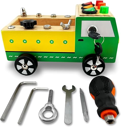 Tablero Montessori para niños pequeños, juguete educativo de madera con luces, interruptores, relé, llave, bombillas, tablero sensorial sobre