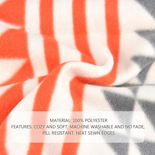 Miniatura 5 de forestfish Manta de forro polar, acogedora y suave, portátil, compacta para viajes largos en coche, avión, tren, 60 x 40 pulgadas, naranja