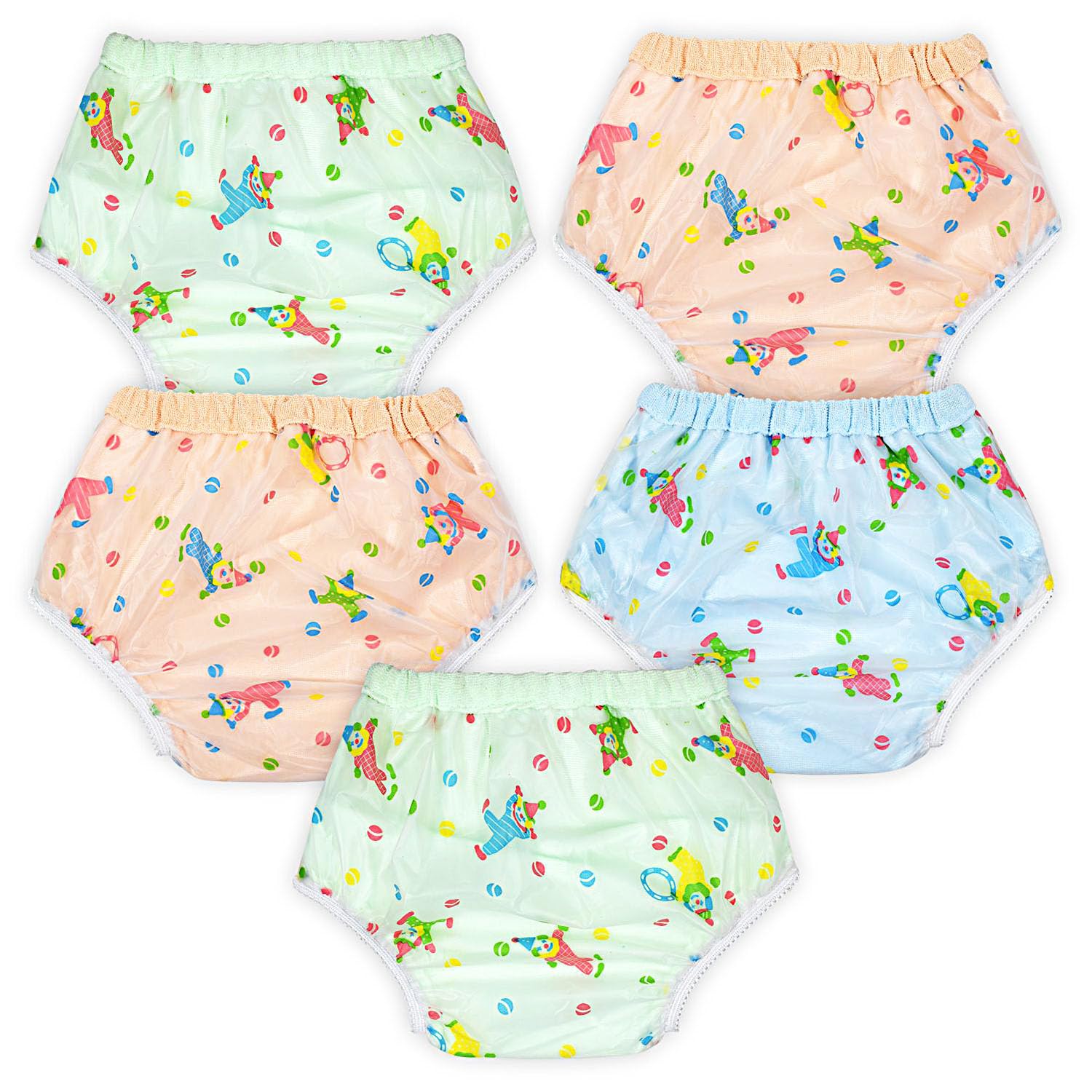 KIDSKA Reusable Cloth Diaper Pant 3-6 Months |Leakproof Plastic Outer & Super Soft Cotton Inner for Baby Comfort | Pack of 5-image-44