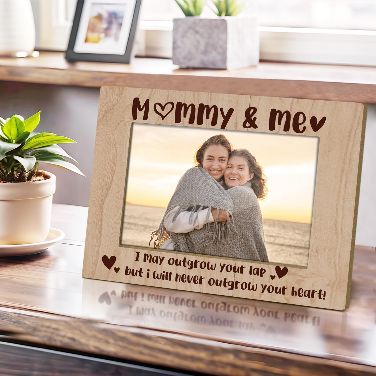 Mommy And Me Mom Picture Frame Wooden Photo Frames 4x6 for Mothers Day Picture Frame Desk Pictures Frames for Mother's Day Decorations for Mothers Photo Gifts for Mother Birthday Gifts FS566 - Image 3
