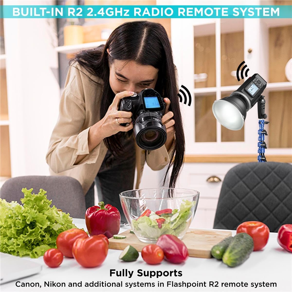 Flashpoint XPLOR 600 HSS TTL Battery-Powered Monolight with Built-in R2 2.4GHz Radio Remote System (Bowens Mount)