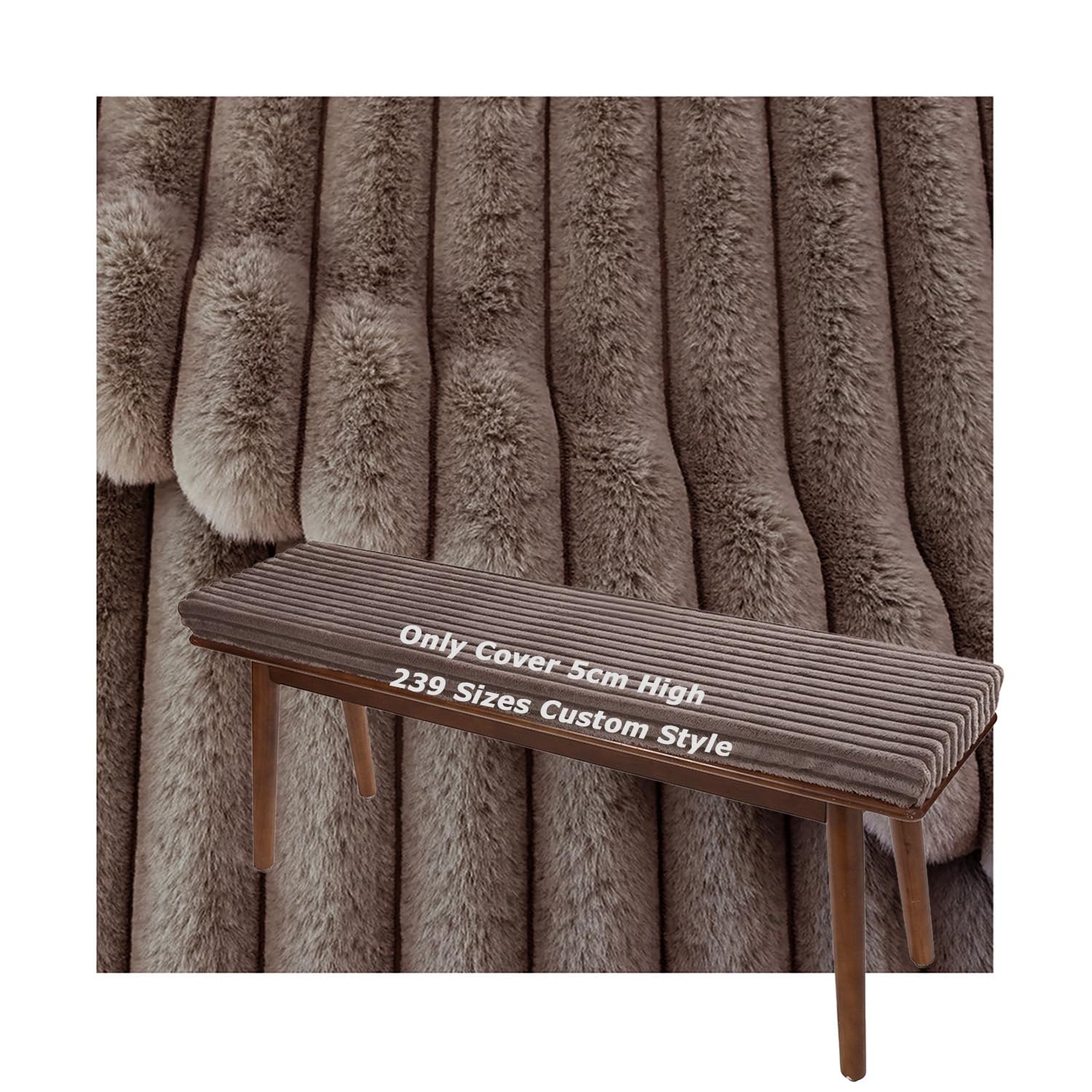 Customiser housses personnalisée de banc 155x55 en velours hiver