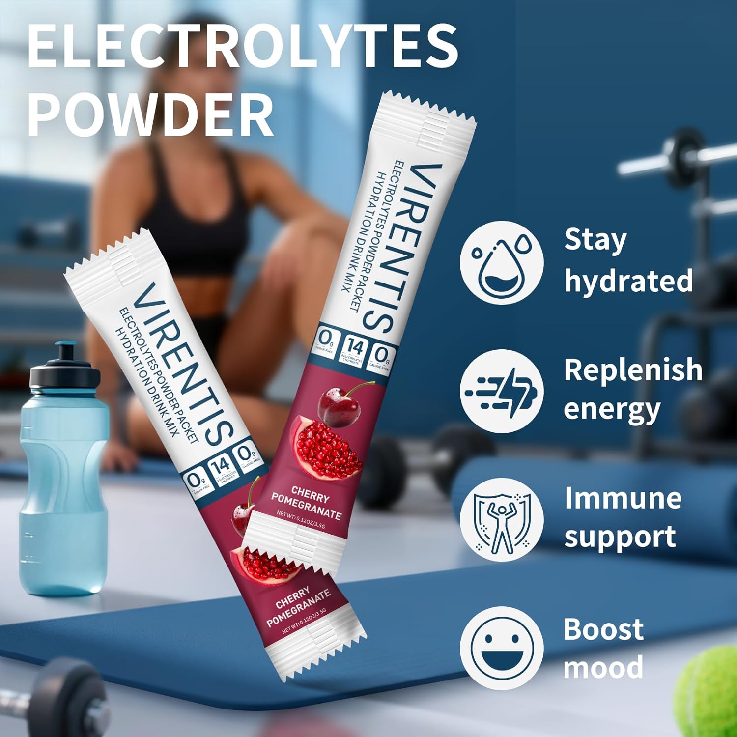 16 Sticks Electrolytes Powder Packets Sugar Free Hydration Packets, Liquid Daily IV Electrolyte Drink Mix for Rehydration with 8 Electrolytes & 6 Vitamins, 0 Calorie, Low Sodium - Image 5