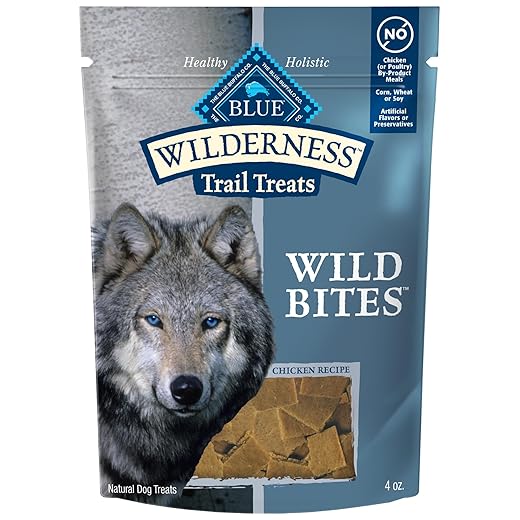 Blue Buffalo Wilderness Trail Treats Wild Bites High Protein Grain Free Soft-Moist Dog Treats, Chicken 4-oz bag
