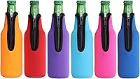 Vista 1 de Paquete de 6 fundas para botellas de cerveza, soporte aislado de neopreno para botellas de 12 onzas, mantiene la cerveza fría y las manos calientes
