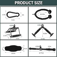Vista 3 de Solid Cable Machine Attachment, Cable Attachments for Gym, Gym Cable Attachments, Cable Machine Attachments Set