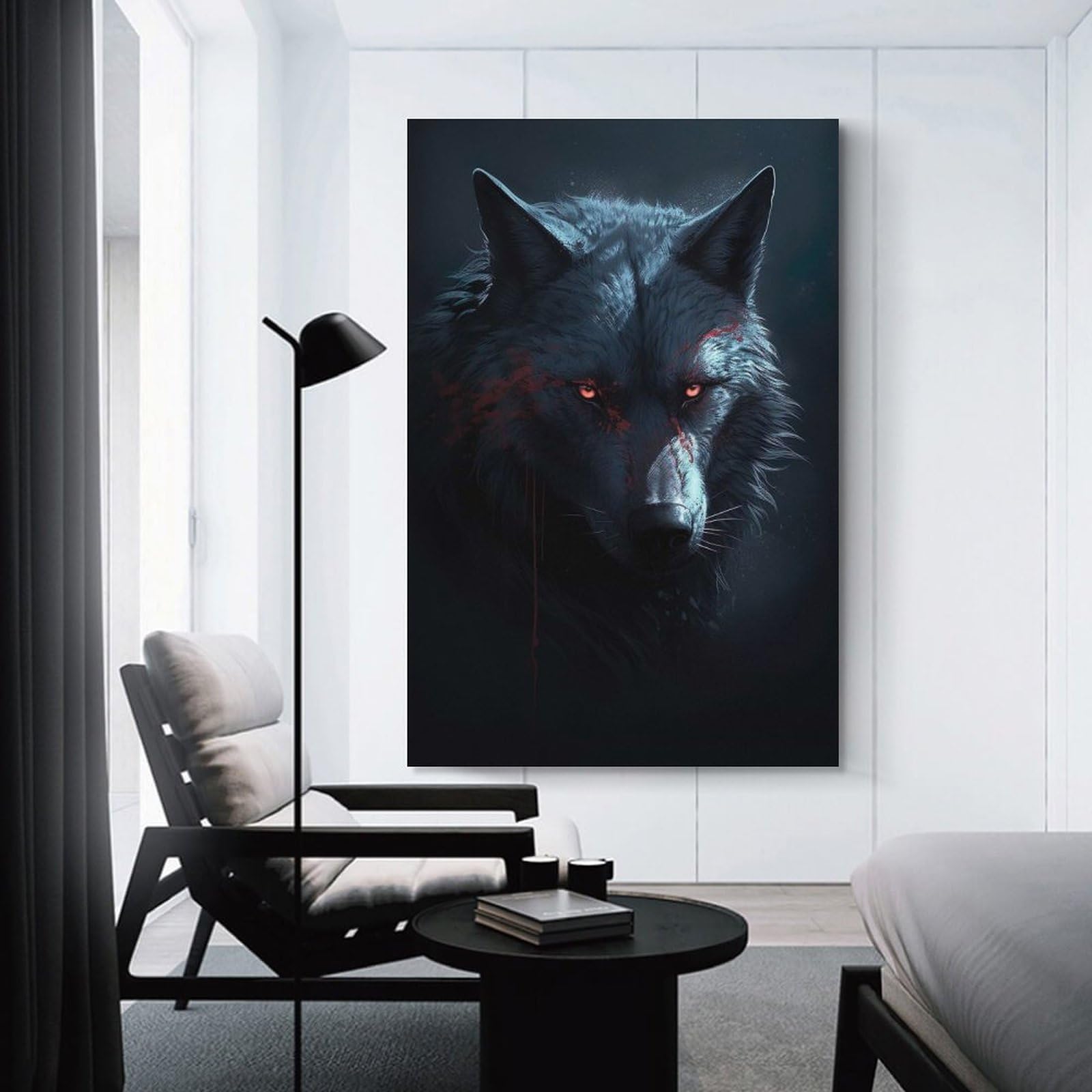 Junmoney Unframe-Style Wolf Eye Art Wall Picture Print, 16X24inch(40X60cm), For Workspace Walls, Study Corners Or Bedrooms, Wall Art That Adds Style To Work Areas
