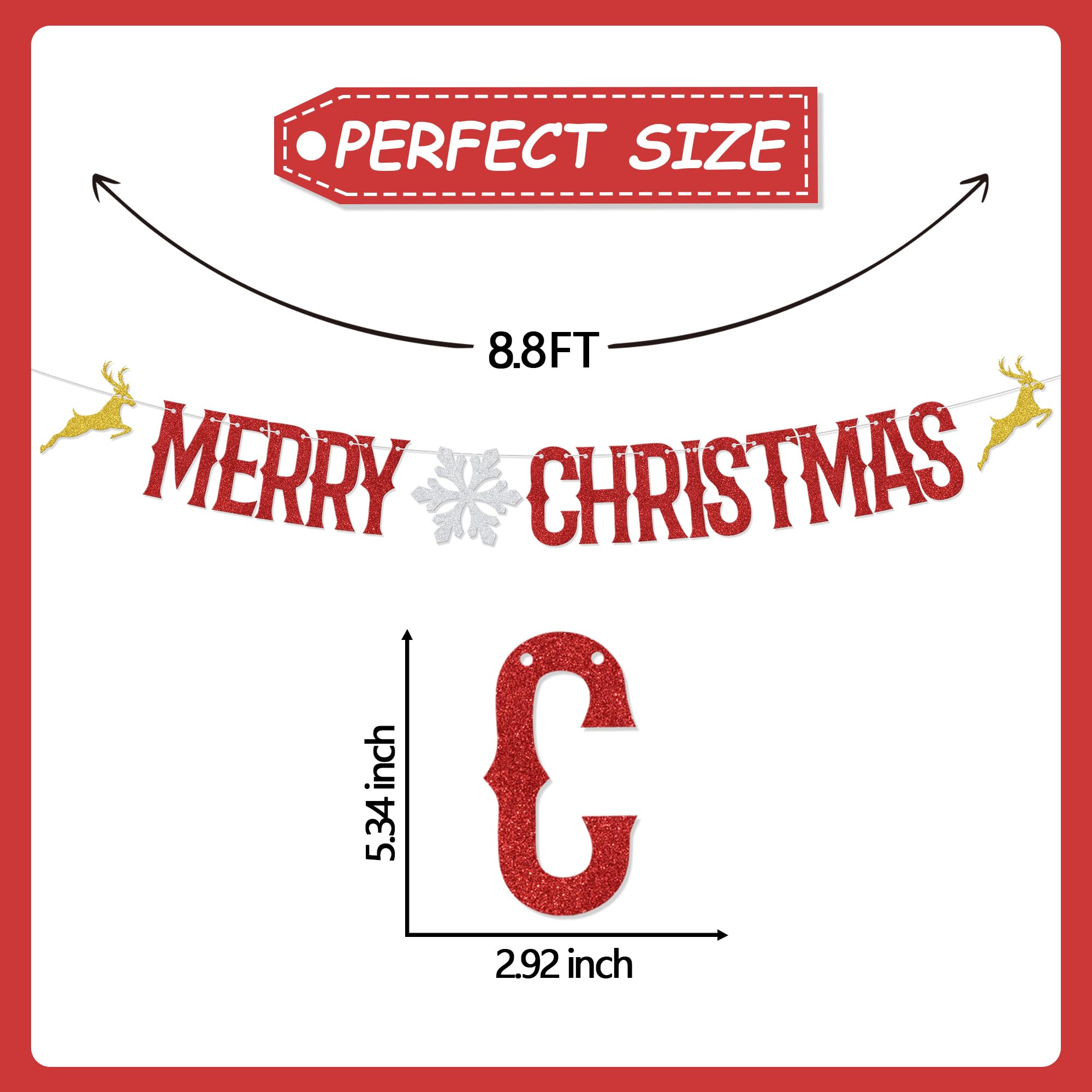 Merry Christmas Banner, Decoración Navideña 2025, Funny Xmas Party Ornaments - Image 3