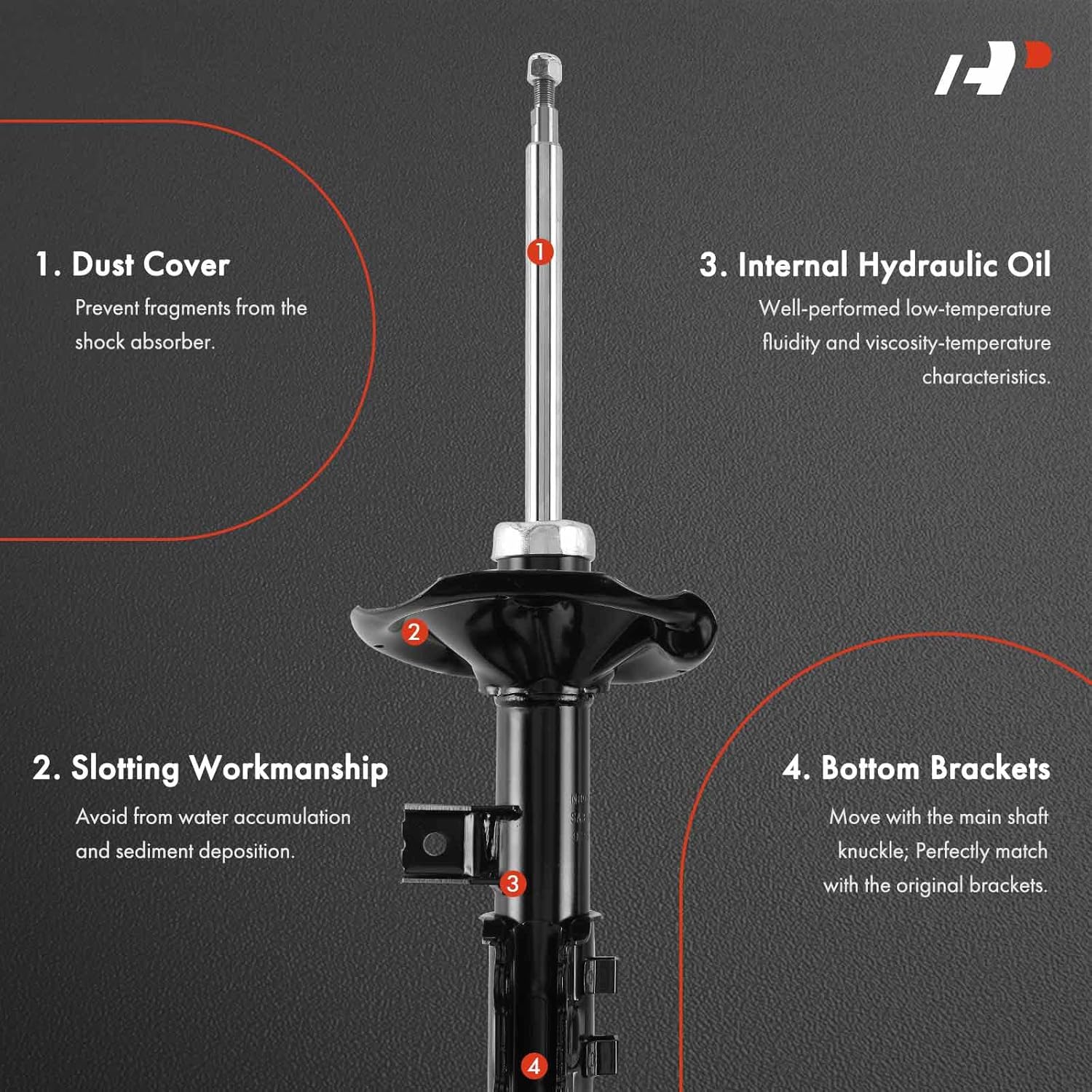 A-Premium Front Shock Absorber Compatible with Kia Forte, Forte Koup 2010-2013, Driver and Passenger Side