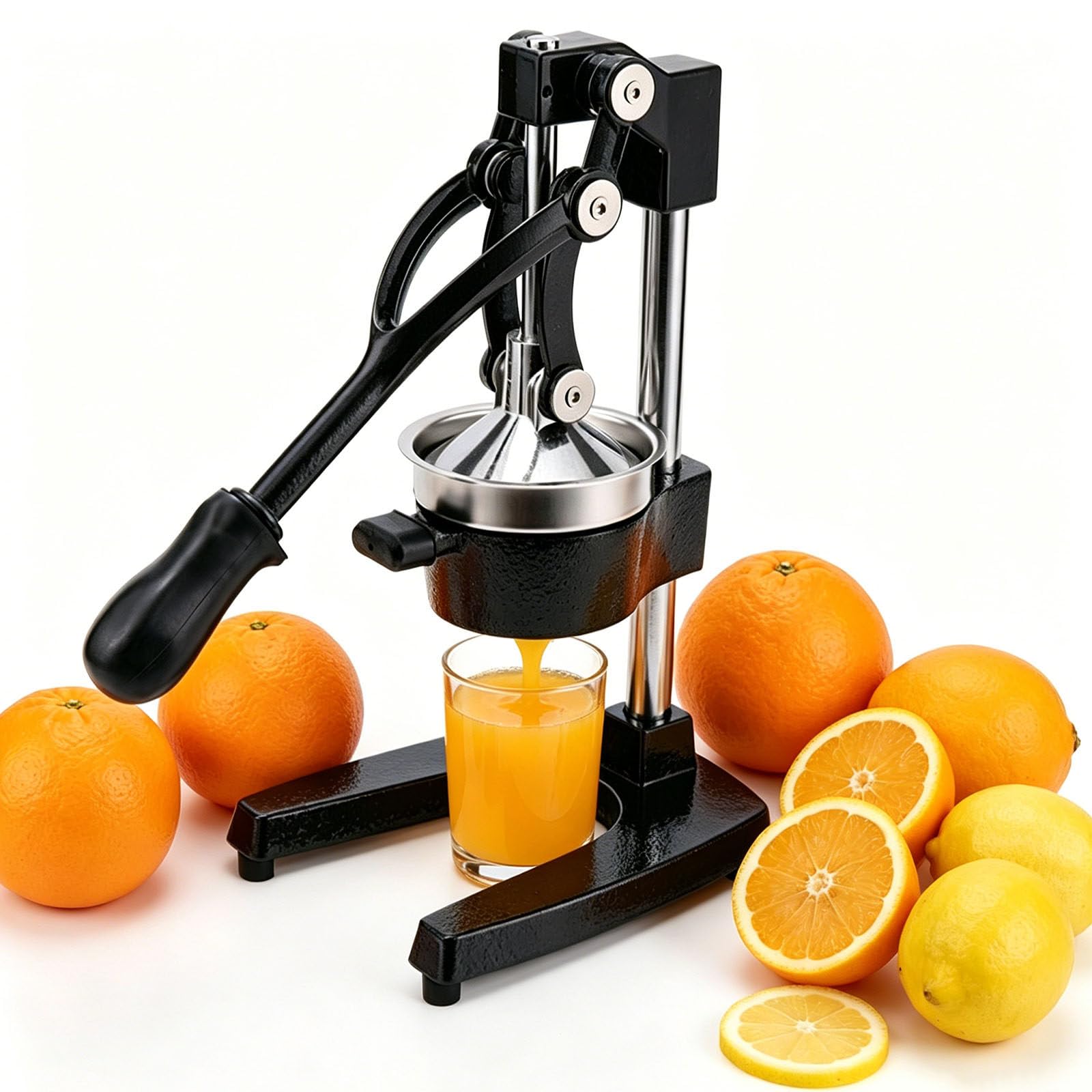 BoluDukNN Cast Iron Manual Juicer Hand Press, Lemon Squeezer,Stainless Steel Manual Citrus Press,Removable Strainer, For Oranges, Lemons, Limes,Easy to Clean