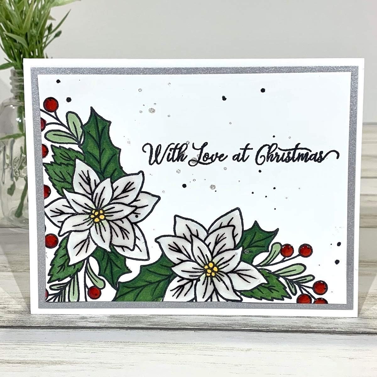 Winter Poinsettia Floral Cluster 4x6 Inch Sheet
