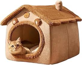 Pet Bet, Cold Protection, Fluffy, Dog Bed, Indoor, Cat, Pet House, Warm Nest, Washable, Cat Bed, Cute, Cat Beds, Small Animals, House, Autumn and Winter Thermal, Cat Cushion, Yellow, M