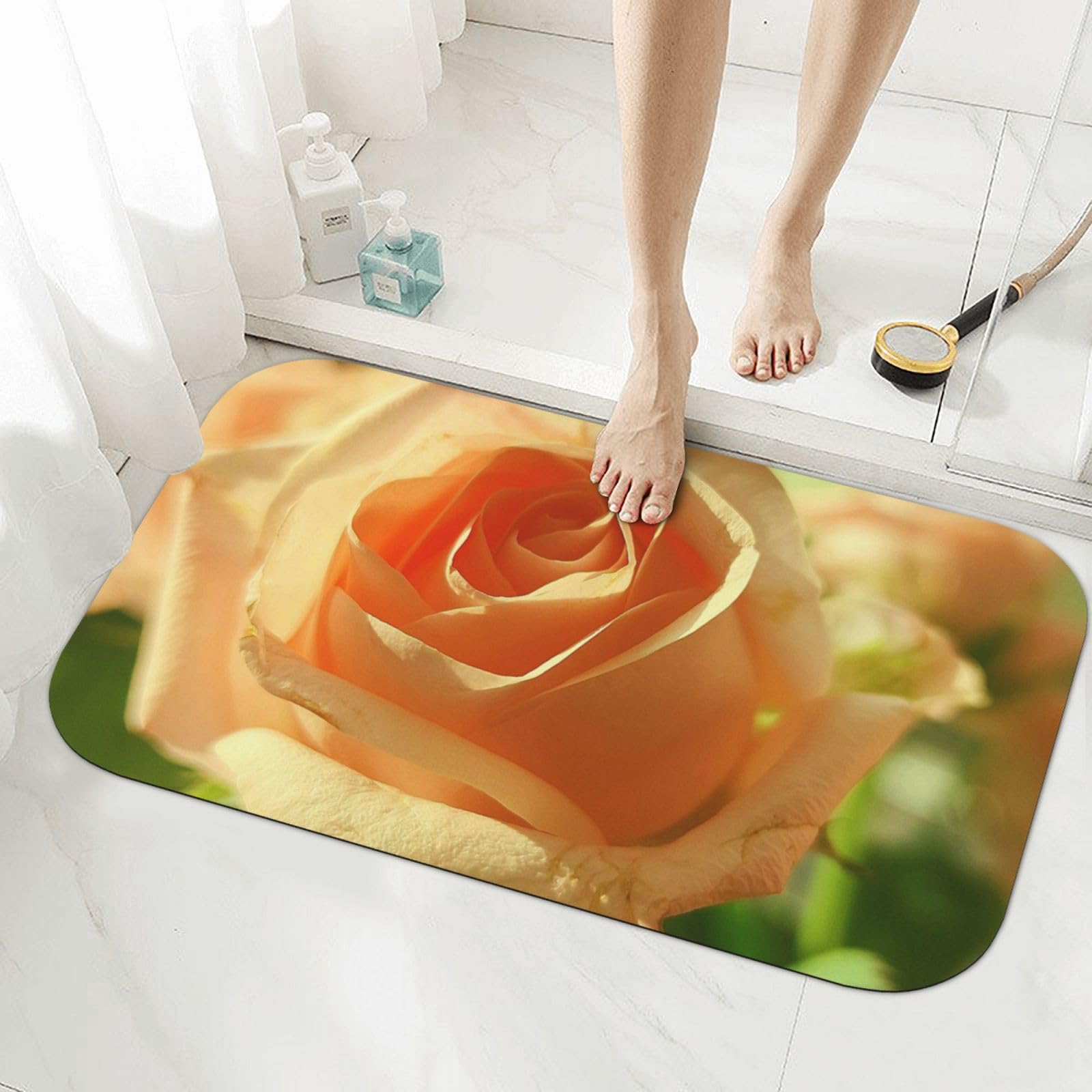 Tapis de bain antidérapant super absorbant à séchage rapide rose