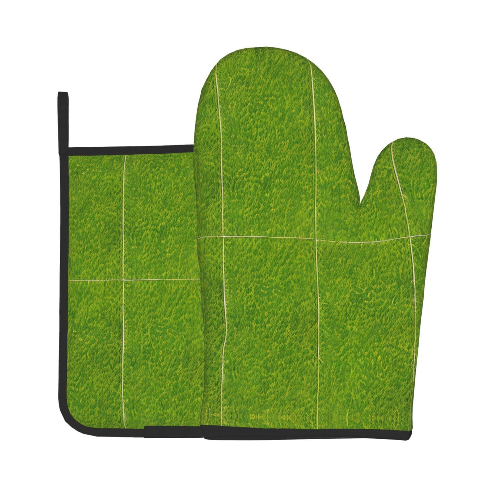 Oven Mitts and Potholders Set of 2 for Kitchen Baking Cooking GrayGreen Grassland Thick and Durable