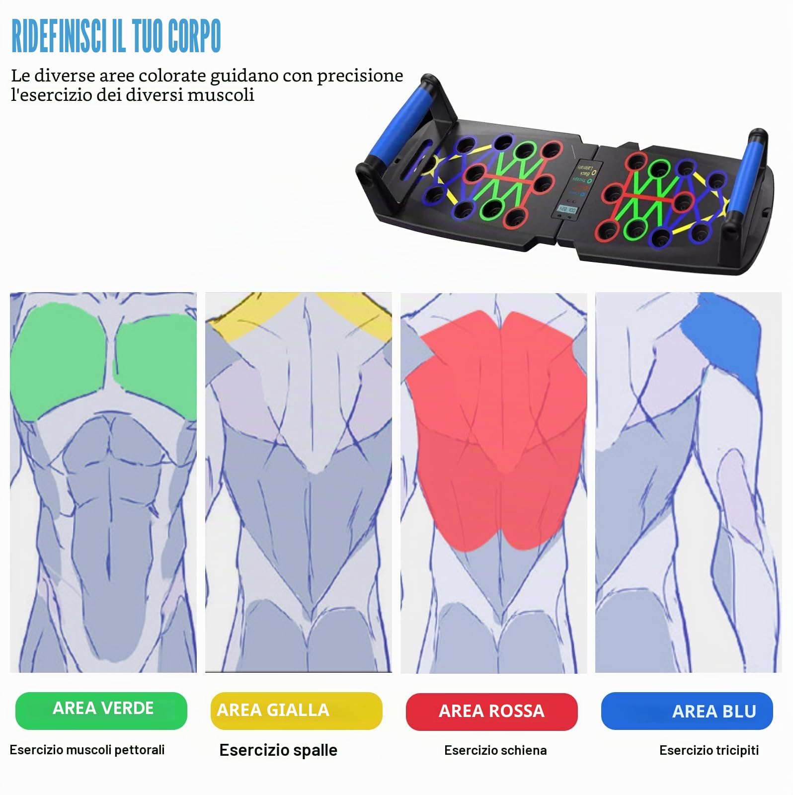 Premium - Set di flessioni e push-up per allenamento completo e flessioni efficaci